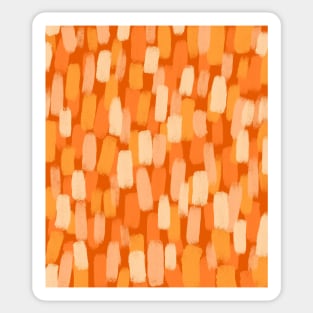 70’s Abstract, Shades of Orange, Paint Brush Effect Sticker